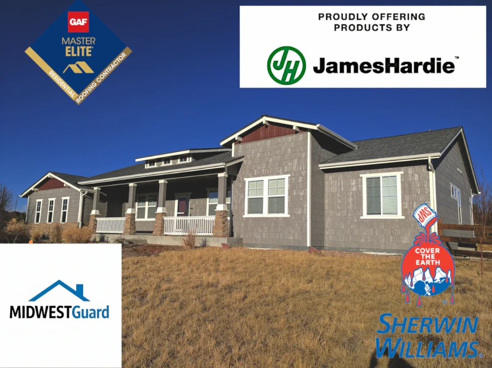 James Hardie fiber cement siding installation in Fayetteville, AR featuring HardiePlank lap siding and GAF roofing by MIDWESTGuard.
